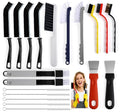 19Pcs Crevice Cleaning Brush Set, Hard Bristle Gap Scrub Tools for for Sliding Door,Sill,Tile Lines, Corner, Sink, Shutter, Car Vents, Keyboard