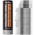 Nicpro Miniature Paint Brushes Drybrush - 31PCS Model Paint Brush Set for Acrylic Oil Watercolor, Detail Paint Brush Dry Brush for Model, Miniature Painting, Paint by Numbers, Craft - with Container - style: 31 Pack (Detail+Drybrush)