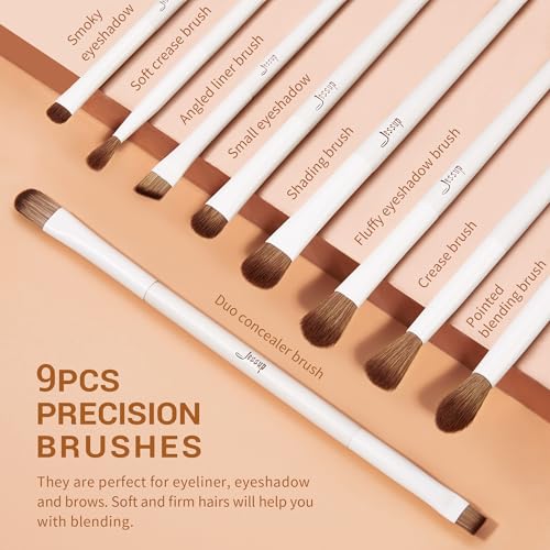 Jessup Makeup Brushes 14Pcs Makeup Brush Set Premium Synthetic Powder Foundation Contour Blush Concealer Eye Shadow Blending Liner Make Up Brush Kit Light Grey T329 - color: A-Light Grey-14pcs, size: Full Brush Set
