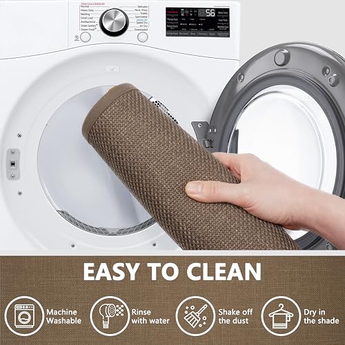 Large Bathroom Rugs Runner Bathroom Mat Quick Dry, Non Slip Bath Mat, Machine Washable Rugs 17"x 47", Camel, Thin Bath Mat Fit Under Door - color: Dark Beige, size: Runner(17"x47")