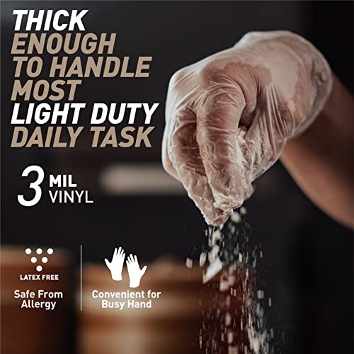 OKIAAS Disposable Gloves XL, Food Safe| Latex-Free and Powder-Free Clear Vinyl Gloves for Cooking, Food Prep, Household Cleaning | Medium,100 Counts/Box - color: Clear - Box of 100, size: X-Large (Pack of 100)