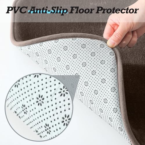 HUXMEYSON Bathroom Rugs Sets 3 Piece, Non-Slip & Quick Dry Bath Mat Set, Ultra Soft Velvet Bath Rugs for Bathroom, Toilet and Shower Floor, Brown - color: Brown, size: 20"x32"+24"x60"+U Shape 20"x24"