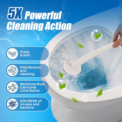 64 Pack Toilet Wand Refills for Clorox,5X Cleaning Power,Fresh Fragrance,Extra Thick,Compatible with Most Toilet Cleaning Wands