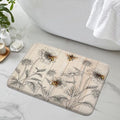 Country Bee Farmhouse Honeybee Flowers Floral Sunflower Bath Rug, Non-Slip Microfiber Soft Plush Modern Bathroom Mat Carpets Floor Mat for Bedroom Kitchen Bathroom Toilet 17x29 Inch - color: Yellow