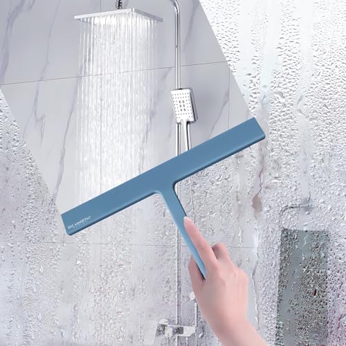 Large Shower Squeegee for Glass Doors, Richmirth 11 Inch Squiggy for Shower Glass Bathroom Squeegee Mop Wiper Cleaner Tool for Tile Wall, Car Glass, Window - Green - color: Green, size: 11 Inches