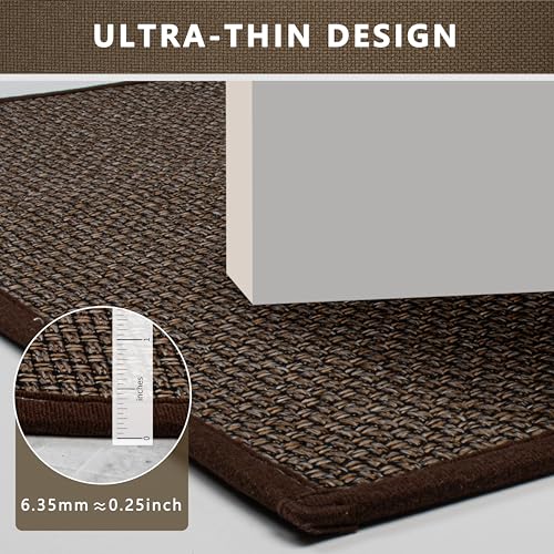 Long Bathroom Rugs Runner Bathroom Mat Quick Dry Machine Washable Bathroom Rugs Ultra Thin Door Mat, 17" x 47" - color: Black Brown, size: Runner(17"x47")