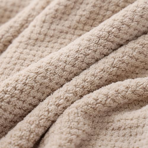 30x60 Inches Large Bath Towels Set Super Soft Absorbent 350GSM Thin Microfiber Towels for Bathroom - Beige,6-Piece