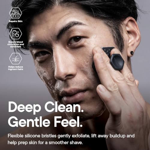 TOOLETRIES The Scrub King Silicone Shower Set - Charcoal | Complete silicone shower set with back, body, face and scalp scrubbers, hooks and storage holder.