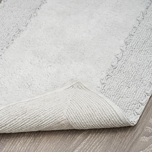 Laura Ashley Ruffle Border 100% Cotton Bath Rug, Light Grey, 20"x 34" - color: Light Grey, size: 1'8" x 2'10" (Rectangular)