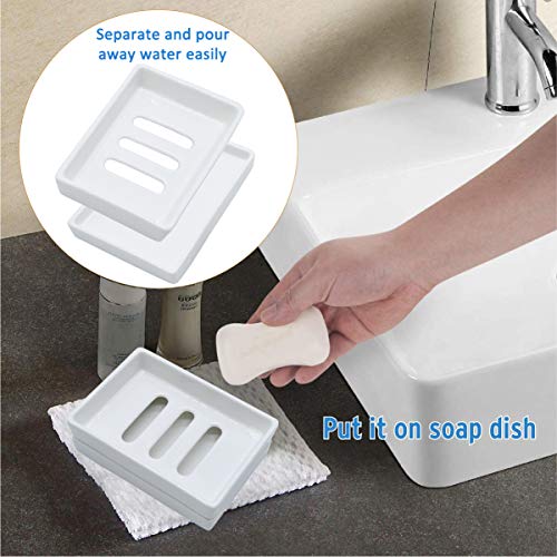 Ceramic Soap Dish Bar Soap Holder Double Layer Soap Tray Draining by Lofekea