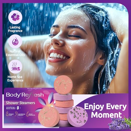 Shower Steamers Aromatherapy-8 Pack Shower Bombs with Essential Oils, Mothers Day Gifts for Mom Wife, Birthday Gifts for Women Self Care Relaxation Home SPA Teacher Appreciation Gift (Deep Purple) - color: Deep Purple