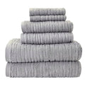 SKL Home CloudSoft 100% Cotton Luxury 6-Piece Towel Set, 600 GSM, Ultra Plush & Absorbent - 2 Bath Towels, 2 Hand Towels, 2 Washcloths, Gray - color: Gray, style: 6-Piece Towel Set