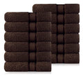 Cotton Craft - 12 Pack - Ultra Soft Extra Large Wash Cloths 12x12 Chocolate - 100% Pure Ringspun Cotton - Luxurious Rayon trim - Ideal for Daily Use - Each Towel Weighs 2 Ounces - color: Chocolate, size: 12 Pack Wash Cloths