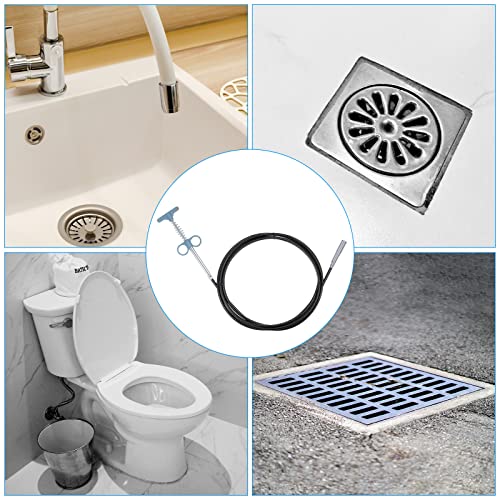HARFINGTON Flexible Grabber Claw Pick Up Tool 79 Inch 4 Claws Stainless Steel Sewer Cleaning Hook Unclog Sink Sewer Hair Drain Cleaner Tool Sink Unclogger for Toilet Bathtub Sewer Grey - color: Gray, size: 79 Inch