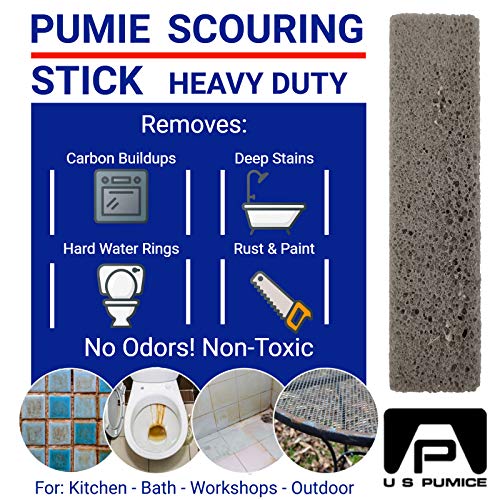 PUMIE 3 Pack Scouring Stick, Toilet Bowl Ring Remover, Heavy Duty Extra Strong Pumice Cleaning Bar, Pumice Stone for Cleaning Toilet Rings, Bathroom & Kitchen Stains by USPumice - size: 3 Count (Pack of 1)
