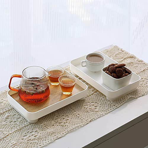MRPAPA Bathroom Trays, White Vanity Tray, Countertop Tray Makeup Organizers Tray, Skincare Organzing Tray for for Perfume,Cosmetic, Bathroom, Kitchen (White -Rectangle -1pcs)