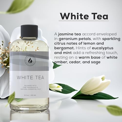 Aroma Country White Tea Luxury Diffuser Oil Refill (8.5 Fl Oz) | Hotel-Inspired • Long-Lasting Home Fragrance • for Aromatherapy, Reed Diffusers, Diffuser Machines & Room Sprays - size: 8.5 Fl Oz (Pack of 1)