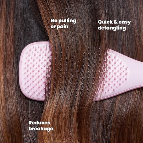 Tangle Teezer Ultimate Detangler Brush, Straight to Wavy, Sweet Lavender | Patented two-tier, regular-flex teeth reduce breakage & split ends on wet or dry hair; Shower-friendly hairbrush for all ages - color: Sweet Lavender