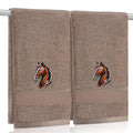 SmoothNovelty 2 Pcs Horse Hand Towels Brown Bathroom Decor 14x29 Inch Embroidered 100% Cotton Soft Absorbent Spring Summer Decorative Hand Towels for Bathroom Kitchen - style: Horse