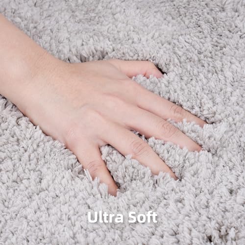 3 Pieces Luxury Bathroom Rug Set with U-Shaped Toilet Rug, Non-Slip Rubber Bottom, Thick Microfiber Fluffy Plush, Water absorption, Quick Dry, Ultra Soft, Bath Mats for Bathroom, Tub(Light Grey) - color: Light Grey