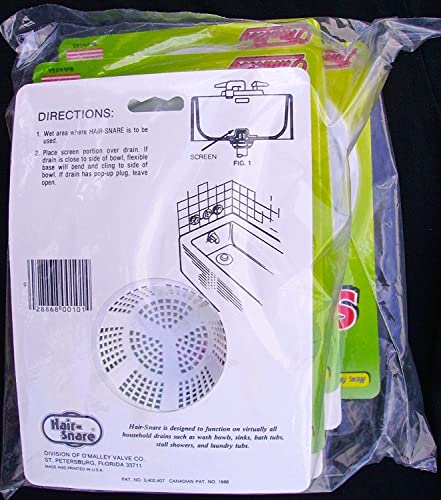 O'Malley Hair Snare Drain Cover Universal - White (2 Pack) …