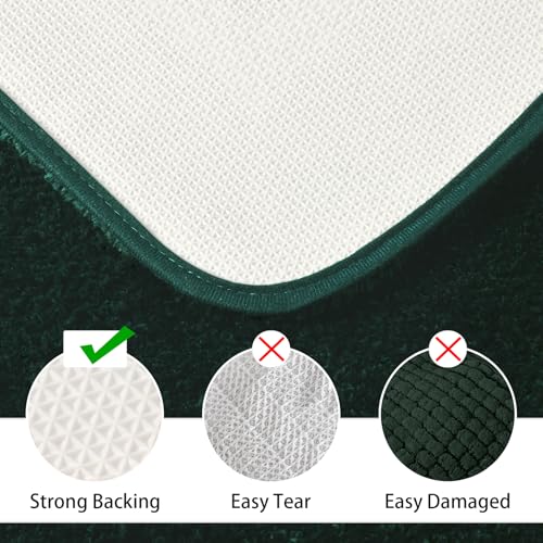 LOCHAS Bathroom Rug Set Hunter Green, Soft Bath Rug Set 2 Piece Set, Toilet Mat U-Shaped 20x20 and 34x20 Bath Rugs, Quickly Dry Mats for Bathroom, Tub, Washable, Super Absorbent Floor Mat - color: Hunter Green, size: 34" x 20" Plus 20" x 20" (U-Shape)