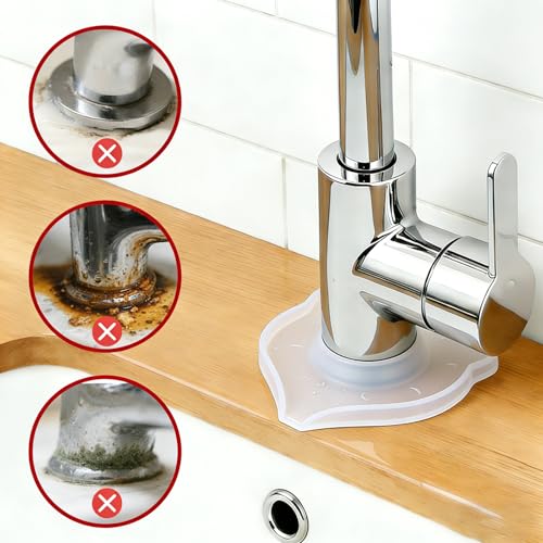 Compact Silicone Kitchen Sink Faucet Splash Proof Mat, Tap Water Diversion Splash Guard Drain Pad(Clear,2PCS) - color: Clearx2