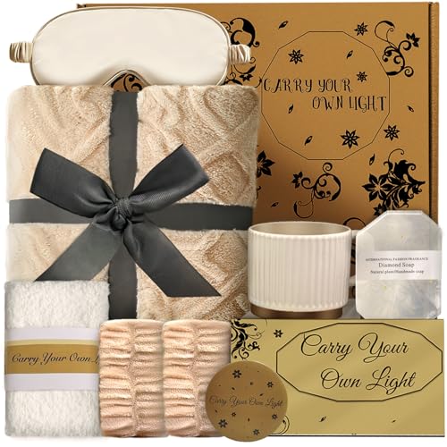 40"x60" Plush Blanket Spa Gift Set for Mom | Relaxation Box for Women