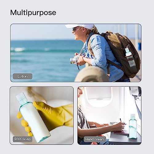 Travel Bottles for Toiletries 3.4 oz - Travel Size Containers for Shampoo Plastic - Small Empty Lotion Squeeze Bottle for Liquid TSA Approved - Leak Proof Mini Conditioner Refillable 100ml - color: Green-1