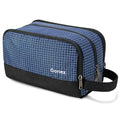 Gonex Travel Toiletry Bag Nylon, Shaving Bag Toiletry Organizer Check Patten (Navy Blue) - color: Check Patten (Navy Blue)