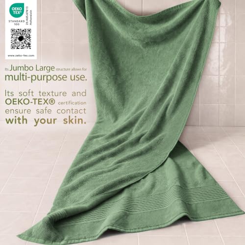Cotton Paradise 100% Cotton Turkish Towel Set, Soft Absorbent Quick Dry, 2 Piece 35x70 Bath Sheet Set, Sage Green - color: Sage Green, size: 2 PC SET (35x70")