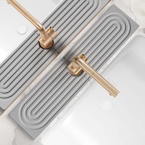 eormoe Kitchen Faucet Absorbent Mat - Large Diatomaceous Earth Splash Guard for Sink Faucet, Aesthetic Water Absorbing Stone Tray in The Modern Home (Grey, 23.6" x 5.5") - color: Gray, size: 23.6" x 5.5"