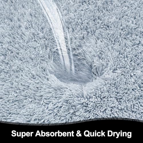 Bathroom Rugs 60"x24", Fluffy Soft Thick Absorbent Bath Mat Rubber Backing Quick Dry, Machine Washable Bath Mats for Bathroom Tub, Floor, Shower, Bedroom Home Decor Accessories, Grey - color: Blue Grey, size: 60" x 24"