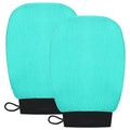 Valitic Exfoliating Glove Body Scrubber - Exfoliating Mitt Dead Skin Remover, Shower Face and Body Exfoliator - Korean Style Skin Scrubber Washcloth - Spray and Self Tan Remover, Pair Turquoise - color: Turquoise