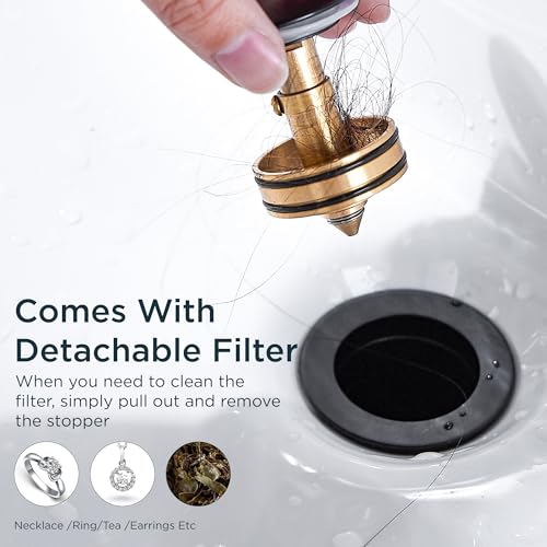FORIOUS Bathroom Sink Drain with Overflow, Pop Up Drain Assembly with Detachable Basket Stopper, Anti-Explosion and Anti-Clogging Strainer, 304 Stainless Steel, Matte Black(2 Pack) - color: Matte Black(2 Pack)
