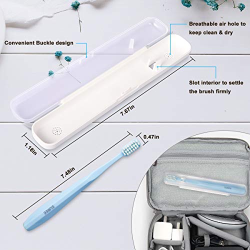 SUREE Extra Soft Toothbrush for Sensitive Teeth, Upgraded 10000 Ultra Soft Bristles for Adults & Elders, Manual Travel Toothbrush with Individual Portable Case (4 Pack) - style: 4 Packs with Travel Cases