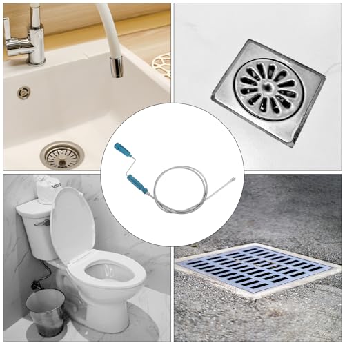 HARFINGTON Drain Augers 5 Ft Stainless Steel Flexible Plumbing Auger Hair Drain Cleaner Tool Toilet Auger Clog Remover Tool for Kitchen Bathroom Shower Sink Toilet Bathtub, Black - color: Black, size: 1.4m