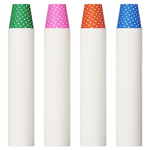 600 Pack 3 oz Paper Cups for Bathroom, Small Mouthwash Cups, Disposable Mini Bathroom Cups, Cold Beverage Drinking Cup for Water Coolers, Party, Home and Office(Dots) - color: JP-3-ZB02-600-BD