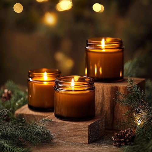 KEYWING 4oz Small Glass Jars with Black Lids, 36 Pack Amber Empty Cosmetic Containers Round Glass Jar with Inner Liners for Creams, Lotions, Ointments and Powders - color: Amber, size: 4oz-36Pack