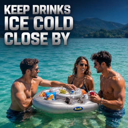 Pool Inflatable Floating Can Beverage Cooler for Swimming, Boating, Tubing