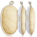 3 Packs Exfoliating Loofah Sponge Pads,Large 5”x 7”-100% Natural Luffa and Terry Cloth Materials,Premium Loofa Sponge Scrubber Body Glove Close Skin for Men and Women,Perfect for Bath Spa and Shower