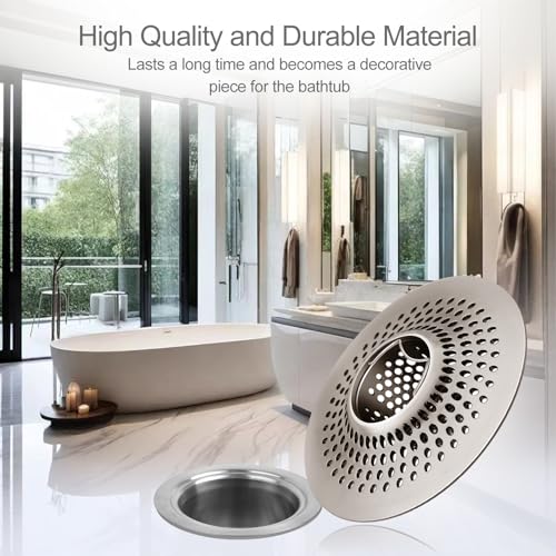 LEKEYE Shower Drain Hair Catcher/Bathroom Drain Cover/Bathtub Drain Strainer/Shower Stall Drain Protector(Brushed Nickel) - color: Brushed Nickel