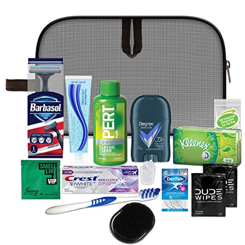 Convenience Kits International Men’s Premium 15-Piece Assembled Travel Kit Featuring: Gillette and Barbasol Shave Products - size: 56 Kits