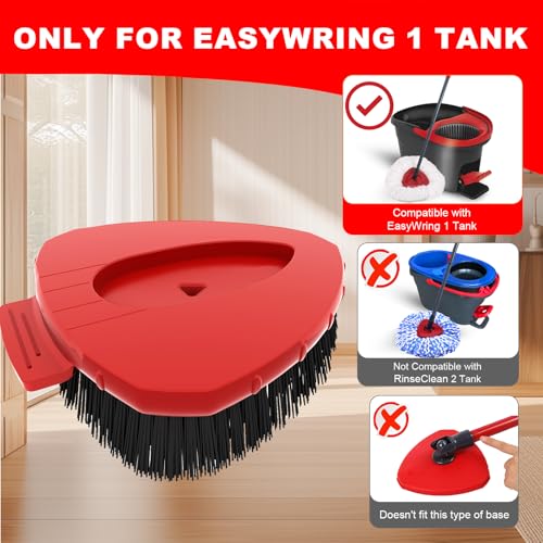 2 Pack Upgrade Scrub Brush Replace Heads Compatible with O Cedar EasyWring 1 Tank Spin Mop,Mop Replacement Scrubber Head Brush,Floor Cleaning Brush,More Layers of Bristles for Bathroom, Deck, Kitchen - color: Big 2 Pack