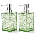 2 Pack Clear Saga Green Rust Proof Soap Dispenser Bathroom, Acrylic Plastic Hand Soap Lotion Dispenser with Pump for Bathroom&Kitchen - color: 2 Pack Green