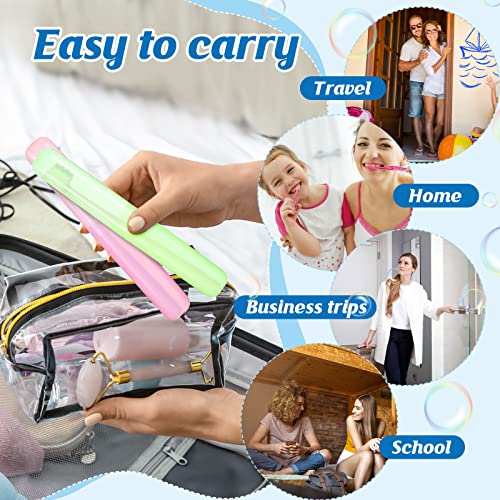 Jeyiour 120 Pcs Travel Toothbrush Holder Bulk Multiple Portable Toothbrush Case Storage Plastic Breathable Toothbrush Travel Containers for Trip Camping Home Outdoor(Classic Style)