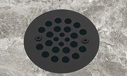 Artiwell 4-1/4“ Shower Strainer Drain Trim Set, Screw-in Shower Strainer Drain Cover, Plastic-Oddities Style Replacement Strainer Grid,Machine & Self-Tapping Screws Included (MATT Black) - color: Matt Black