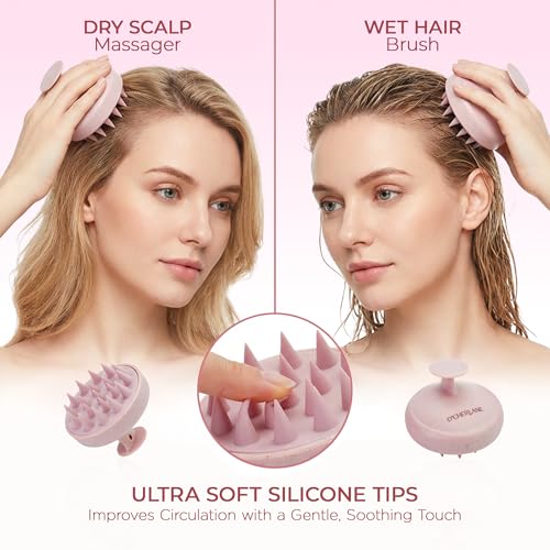 D’Cherlane Essential Comb Collection – Scalp Massager, Detangling Brush & Wide-Tooth Comb Set for All Hair Types | Stimulates Scalp & Reduces Breakage
