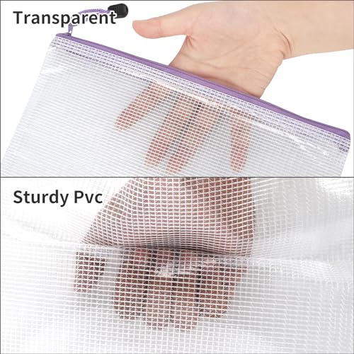 EOOUT 30pcs Mesh Zipper Pouch Bags, 8 Sizes Plastic Bags, 8 Colors Waterproof Zipper Pouches for Organization, Multipurpose for Travel, Office Appliances and Home Organization - style: Multicolor-30pcs