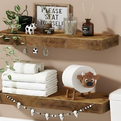 Blushtier Highland Cow Toilet Paper Holder Highland Cow Bathroom Decor 3D Printing Funny Cute Free Standing Toilets Storage for Bathroom Kitchen Bedroom Decor